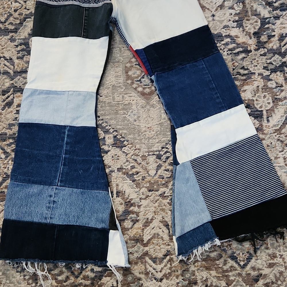 Patchwork Flare Jeans - Picture 4 of 6